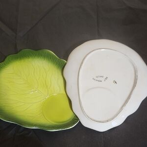 vintage 1962 Holt Howard "Cabbage Leaf" snack plates Set Of 2 Mcm